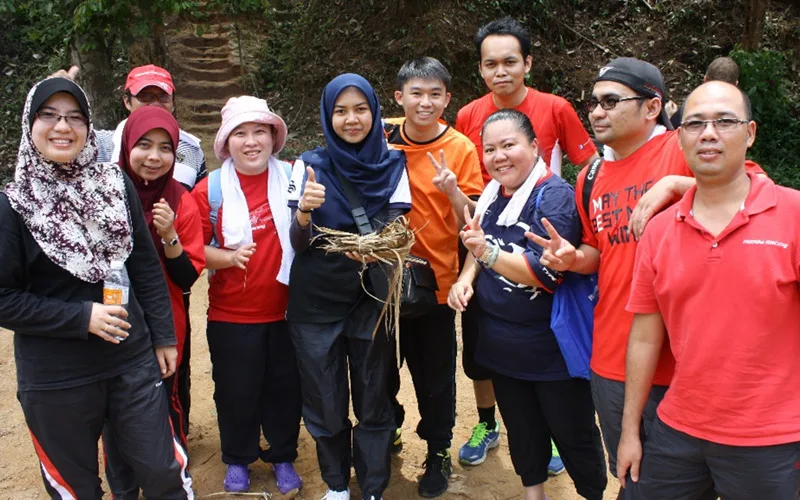 A group photo at a beach programme