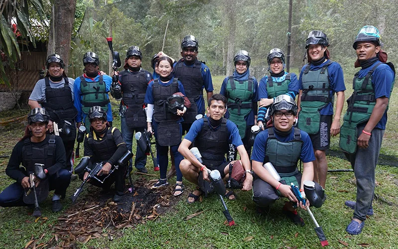 Participants geared up for a QOM outdoor team programme